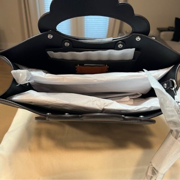 Coach Cloud Handle Tote In Coachtopia Leather Black - Picture 8 of 16